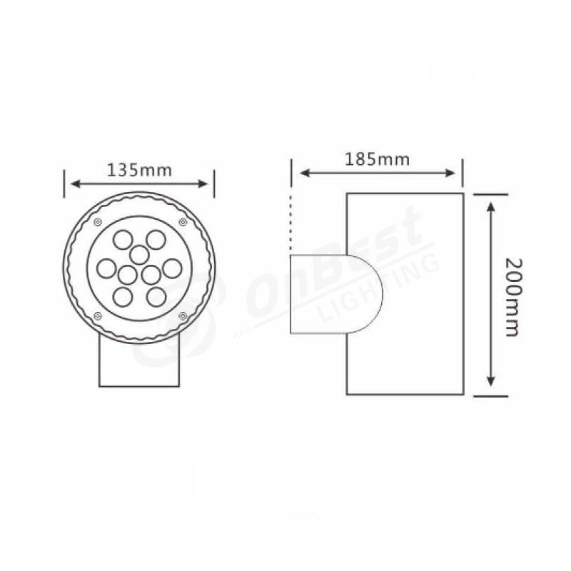 2*6w Up Down LED Wall Light Outdoor Waterproof Lighting,led Surface Mount Light,led Wall Sconce,led Lamp,Supplied Led Wall Light in OnBest Lighting