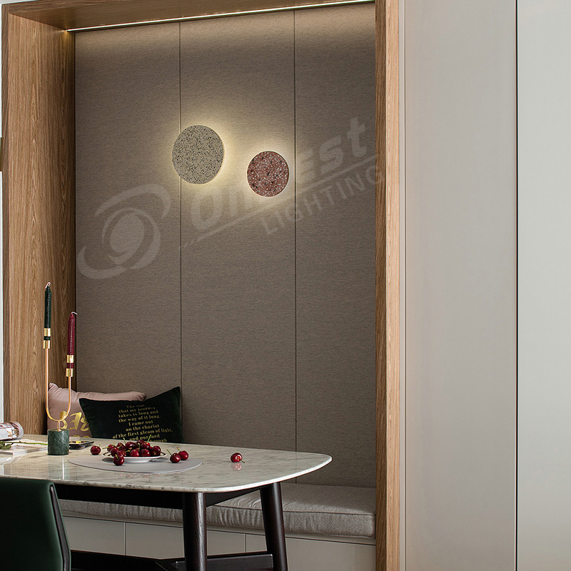 Nordic Style 12W LED Circle Wall Light,Circle LED Wall Sconce,Terrazzo LED Wall Light Indoor,Interior Circle Wall Lamp,Supplied Terrazzo Wall Lightings in China OnBest Lighting