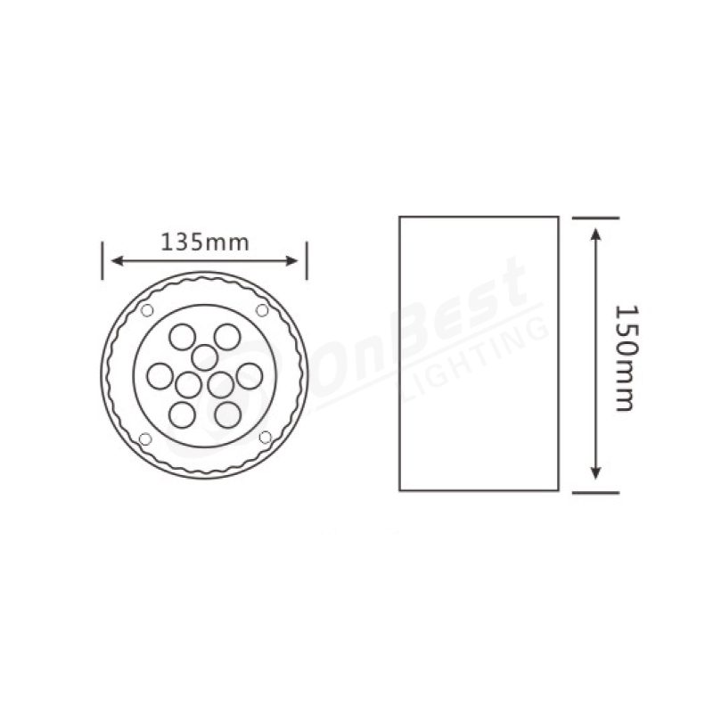 2*6w Up Down LED Wall Light Outdoor Waterproof Lighting,led Surface Mount Light,led Wall Sconce,led Lamp,Supplied Led Wall Light in OnBest Lighting