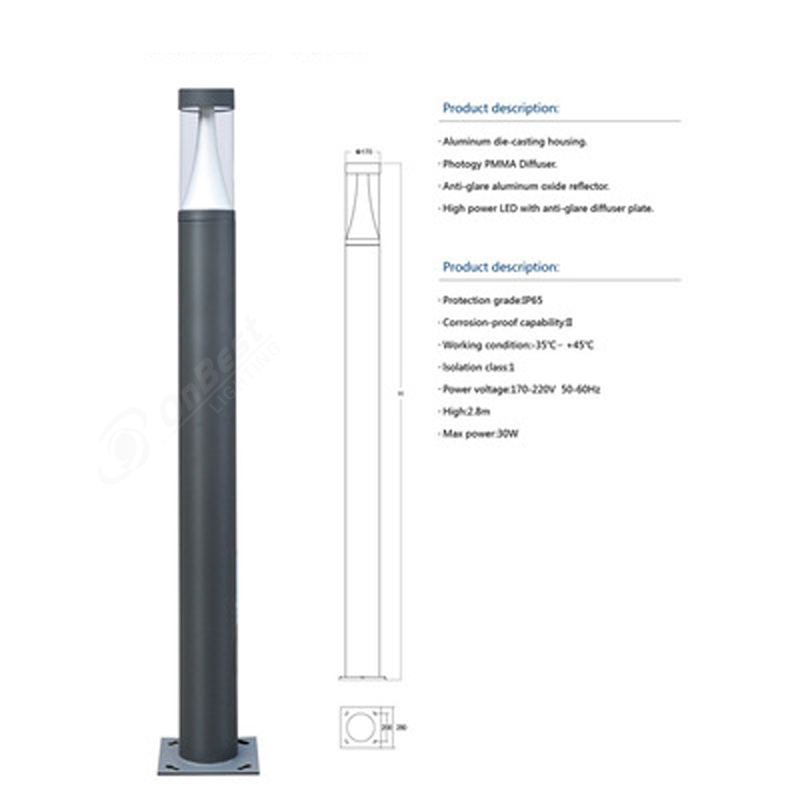 Attractive 10w LED Outdoor Bollard Light,LED Bollard Lighting,Pathway Bollard Light,Supplied Outdoor Light in Chinese Manufacturer OnBest Lighting