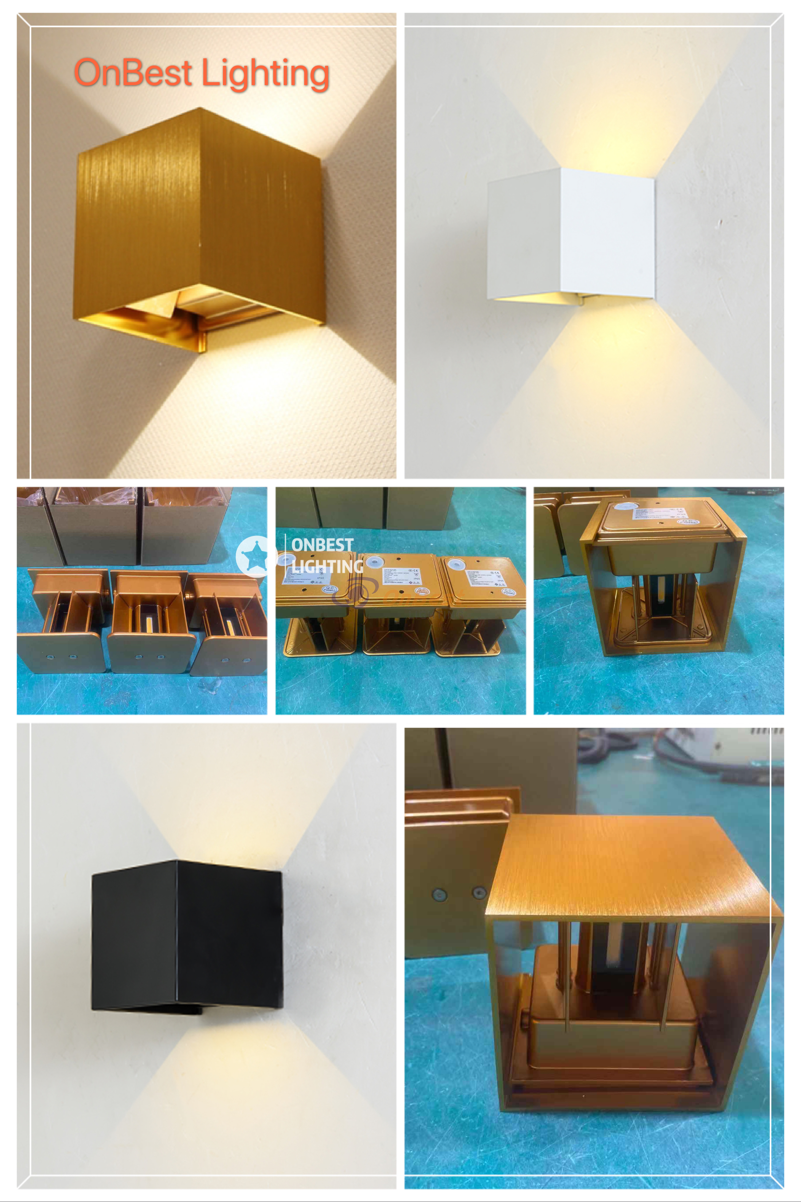 kwl-2163 gold led wall light