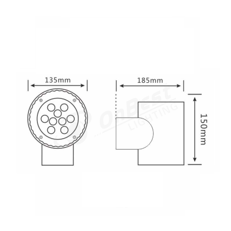 2*6w Up Down LED Wall Light Outdoor Waterproof Lighting,led Surface Mount Light,led Wall Sconce,led Lamp,Supplied Led Wall Light in OnBest Lighting