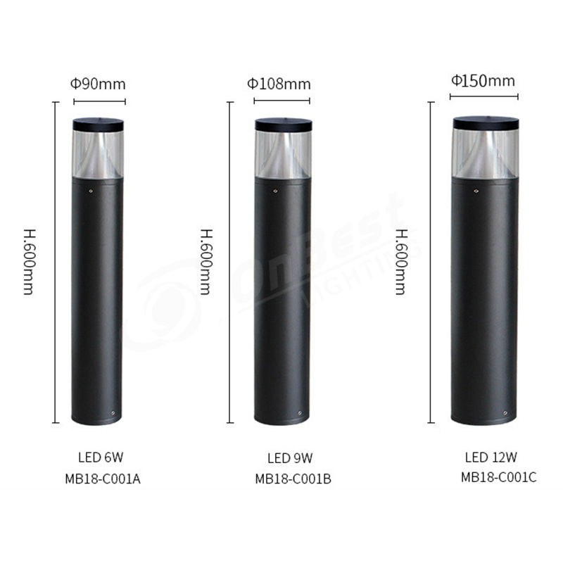 10w LED Cone Reflector Round Flat Top Outdoor Bollard Light,LED Bollard Light,Commercial Bollard Lighting LED,Bollard Lighting,Supplied in Chinese Manufacturer OnBest Lighting