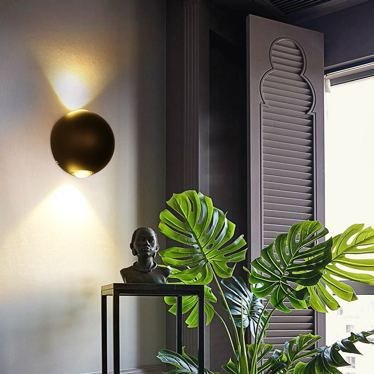 Round LED Nice Looking Led White Color LED,waterproof IP65 Led 2x3w Led Ball Light,led Wall Light,led Up Down Light,Supplied Led Wall Lightings in OnBest Lighting