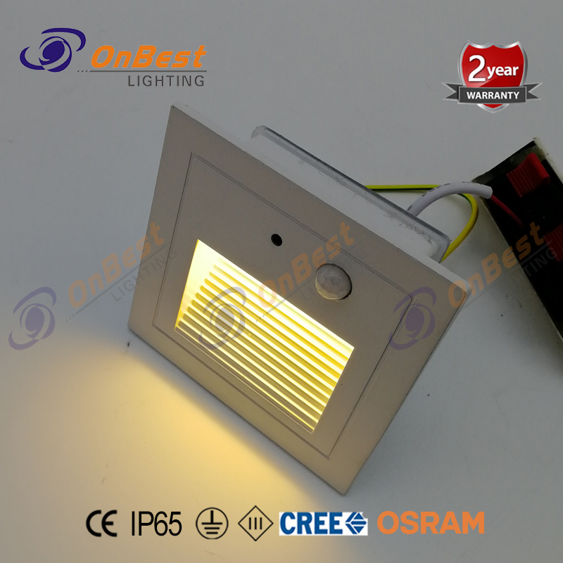 Aluminum Motion Senor LED Stair Light,2w LED Stair Lights,waterproof Staircase Light,Recessed Outdoor Stair Light,Supplied Led Stair Light in China LED OnBest Lighting