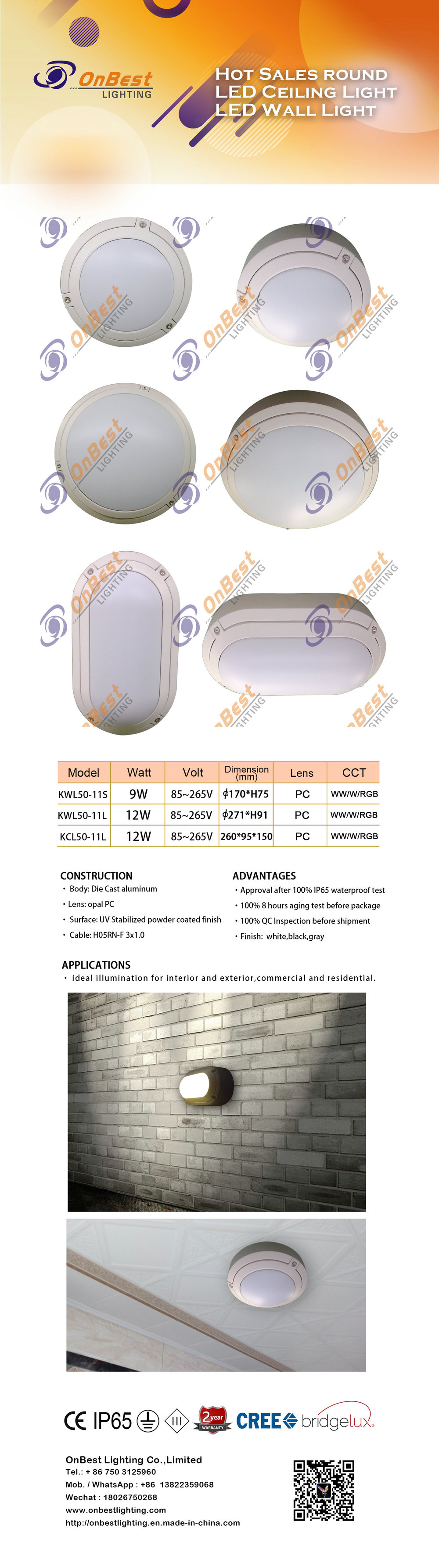 led wall light led bulkhead led ceiling light in onbest