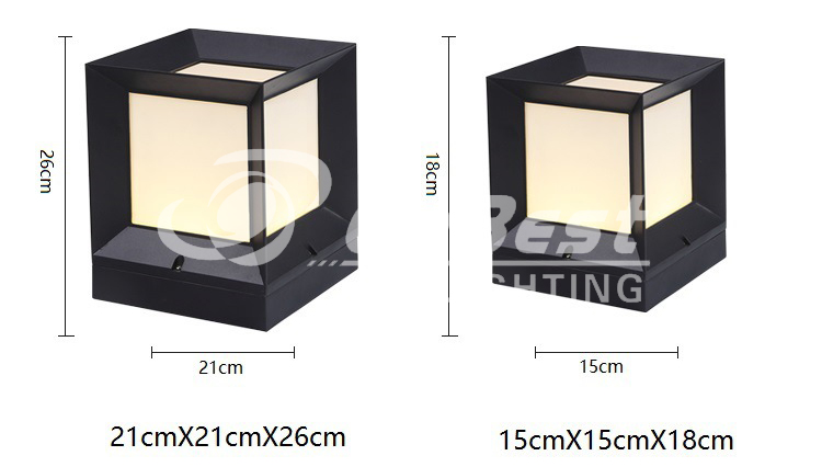 Outdoor LED waterproof thick aluminum solar pillar headlights-28