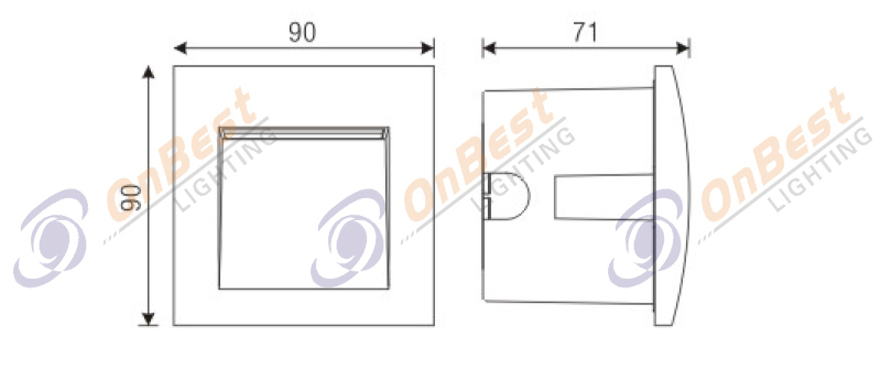 KSR-901S 1w led step light square aluminum ip65 waterproof led stair light recessed mode led lights-1