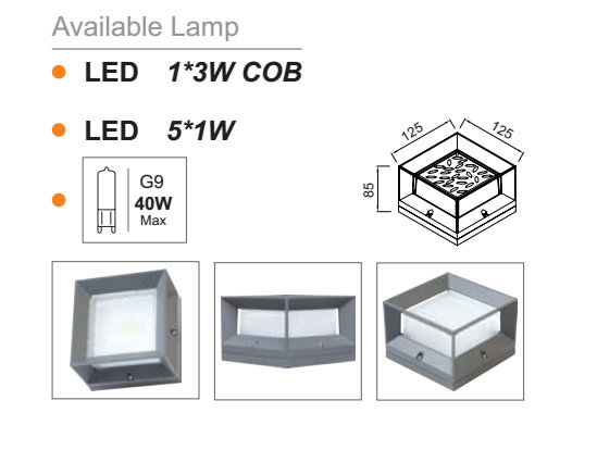 Cubic 5w led wall light KWL48-5S