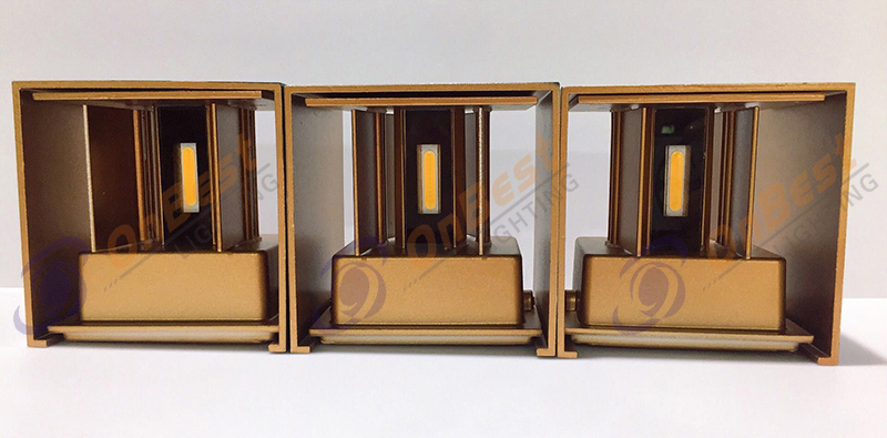 2x3w led wall light up down light model kwl-2163-Golden-7