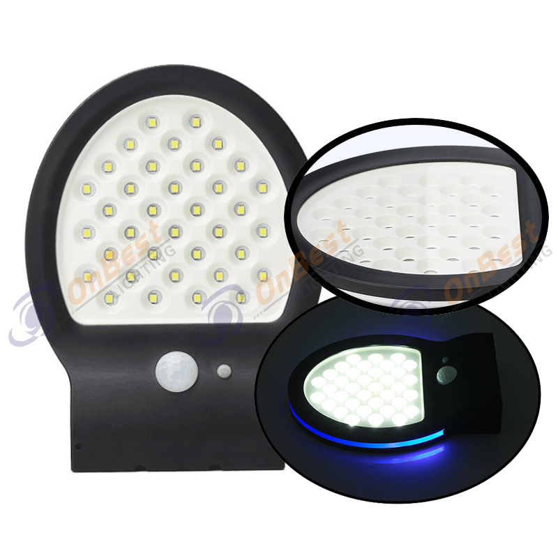 Solar Wall Light Blue-ray Garden Decoration Light Human Body Induction Energy Saving LED Light-31