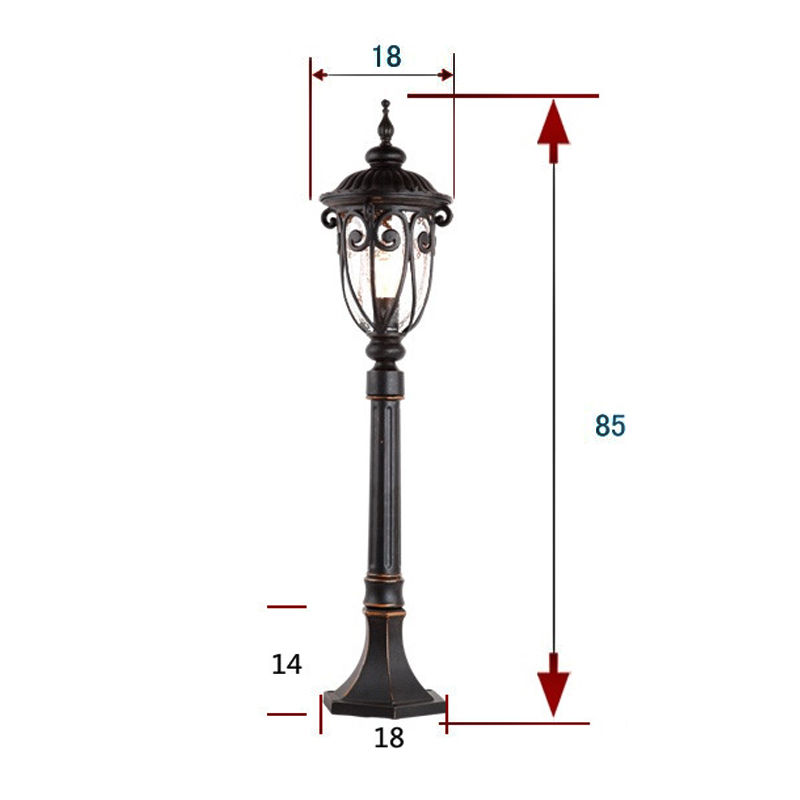 Characteristic outdoor waterproof die-cast aluminum courtyard grassland European courtyard lantern garden lantern villa lawn lantern fence factory-17