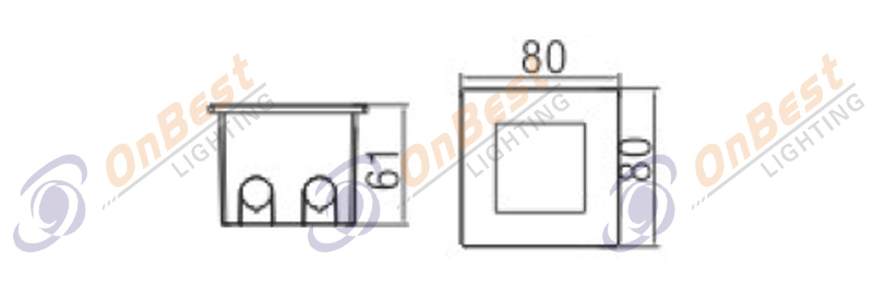 KSR-8011 1.5w led step light square aluminum ip65 Square shape led stair light waterproof recessed mode led lights-1
