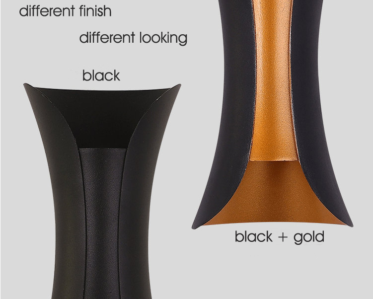 2x6w led up down wall lamp kwl-2012 in black and gold finish