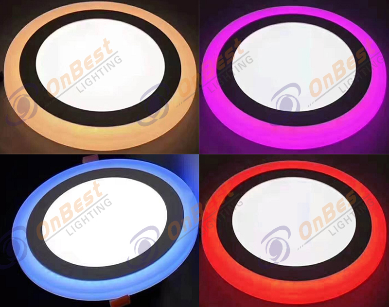 Aluminum exposed installation double color round led panel light-2530