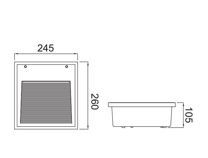 recessed wall led step light ksr-37-9 size