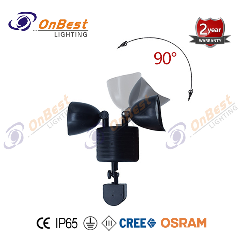 Solar garden light body sensor double head spotlight double head outdoor wall light ,led Down Light,led Light,led Lamp,Supplied Led Light Fixture in OnBest Lighting