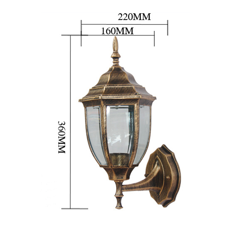 Outdoor die-cast aluminum wall lamp garden antique courtyard lamp European wall lamp bending hexagonal waterproof wall lamp-28