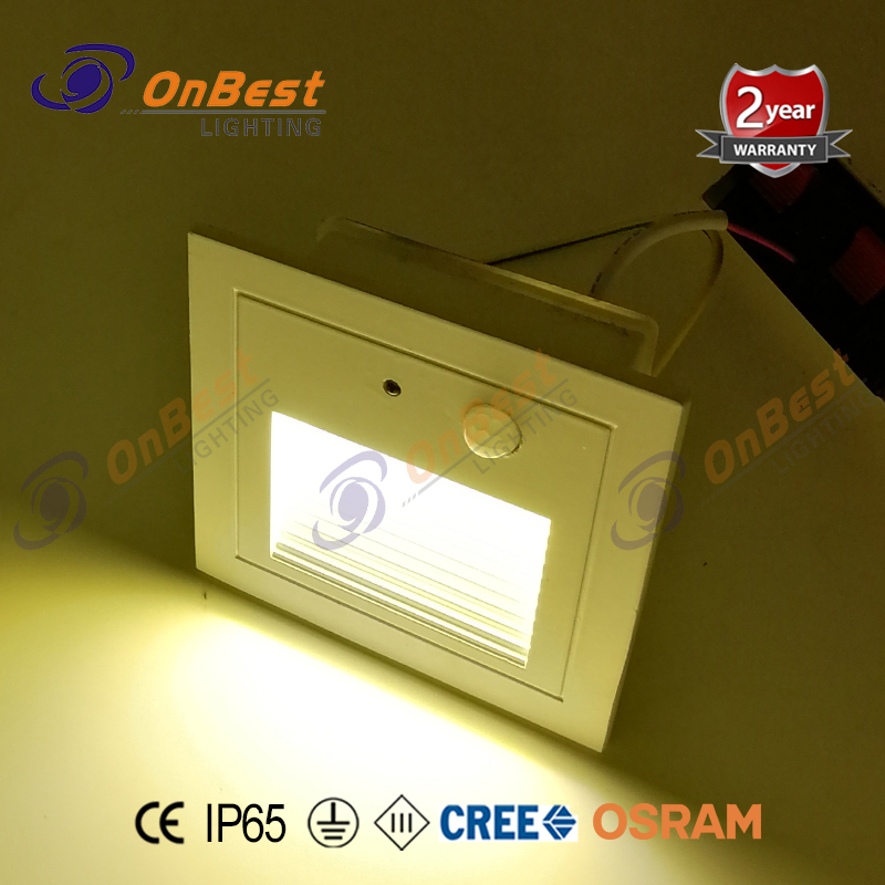 Aluminum Motion Senor LED Stair Light,2w LED Stair Lights,waterproof Staircase Light,Recessed Outdoor Stair Light,Supplied Led Stair Light in China LED OnBest Lighting
