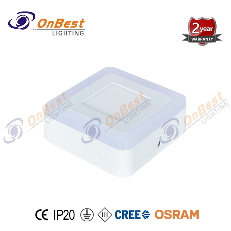Double color 3+3w Aluminum exposed installation led panel light,surface square panel lights,ceiling lamp,Led Light,Supplied Led panel light in OnBest Lighting