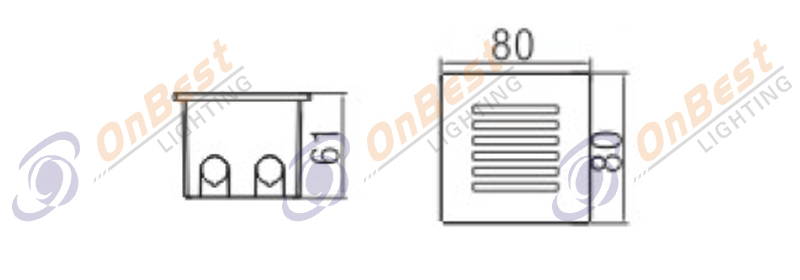 KSR-8012 1.5w led step light square aluminum ip65 Square shape led stair light waterproof recessed mode led lights-1