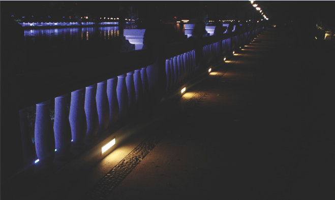 wall recessed light led brick light