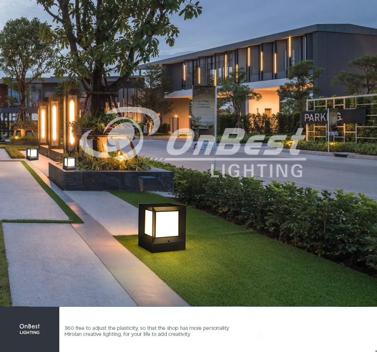 Outdoor LED waterproof thick aluminum solar pillar headlights-33