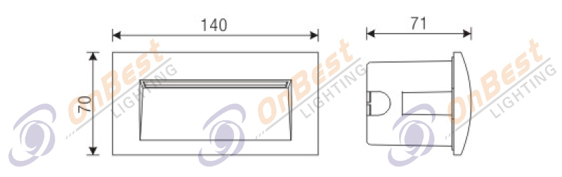 KSR-1403R 3w led step light rectangle aluminum ip65 waterproof led stair light recessed mode led lights-1