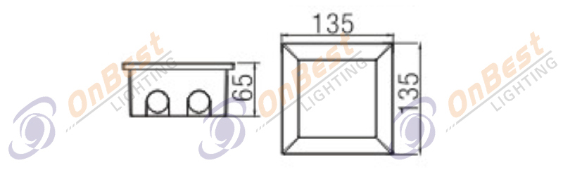 KSR-13531 3.5w led step light square aluminum ip65 Square shape led stair light waterproof recessed mode led lights-1